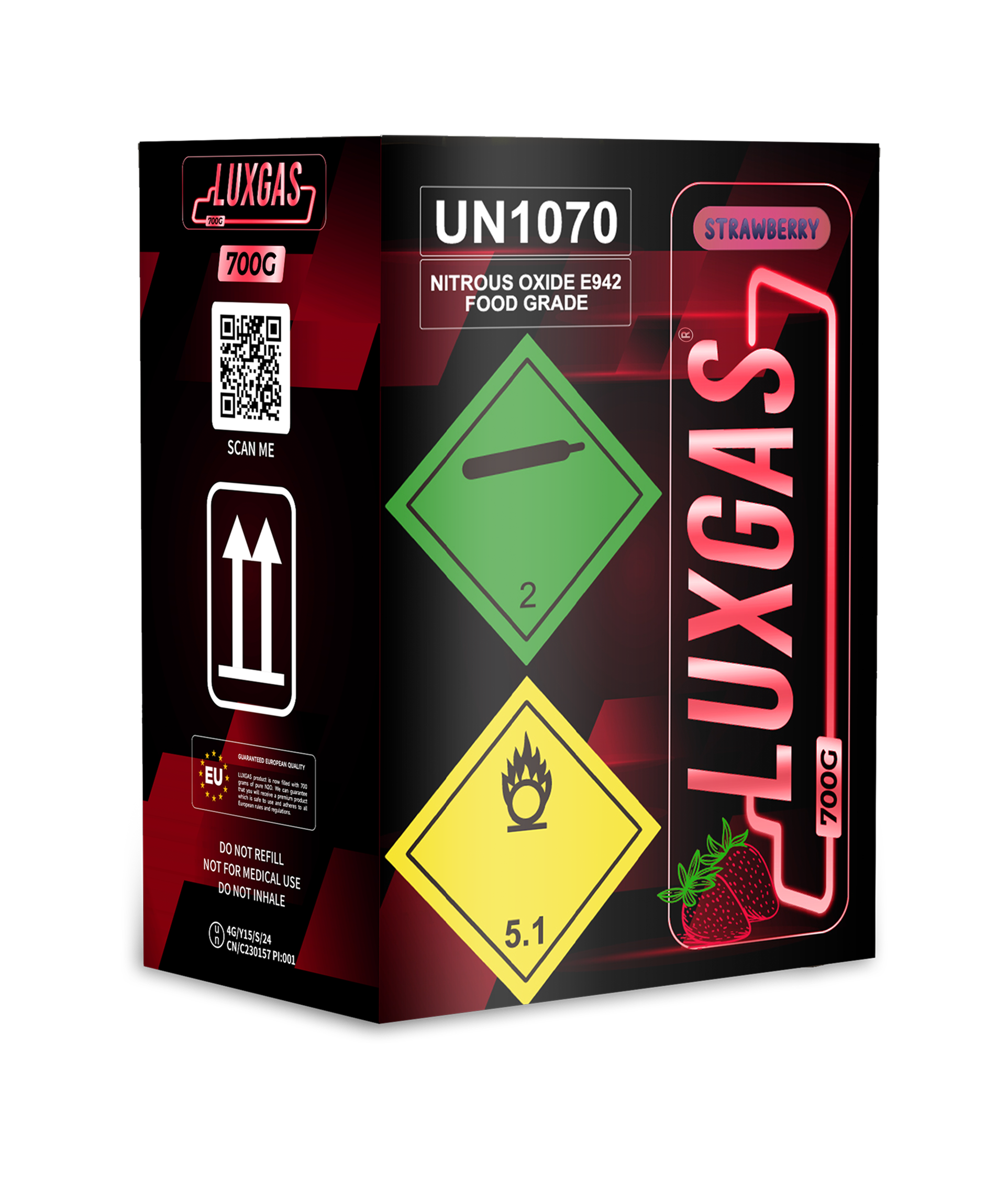 LUXGAS Strawberry Cream Charger 700 gram