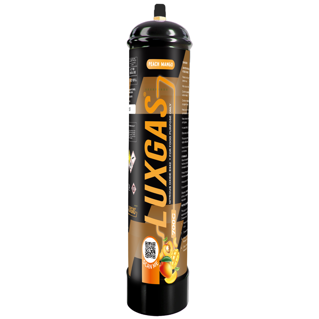 Luxgas Mango Peach 700g crema caricatore bombola N2O fornitura sfusa