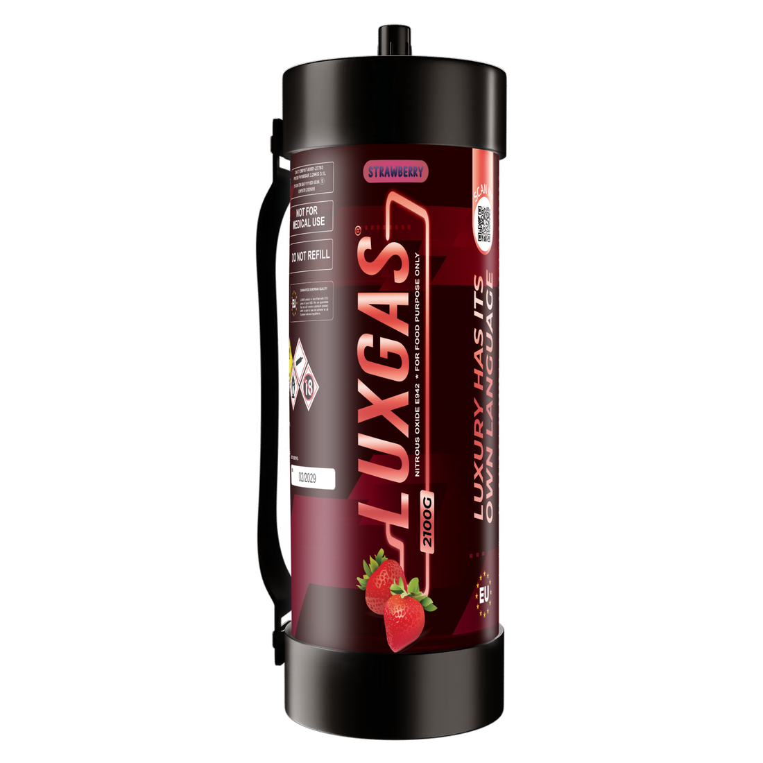 strawberry 2100g cream charger cylinder N2O for bulk supply LUXGAS